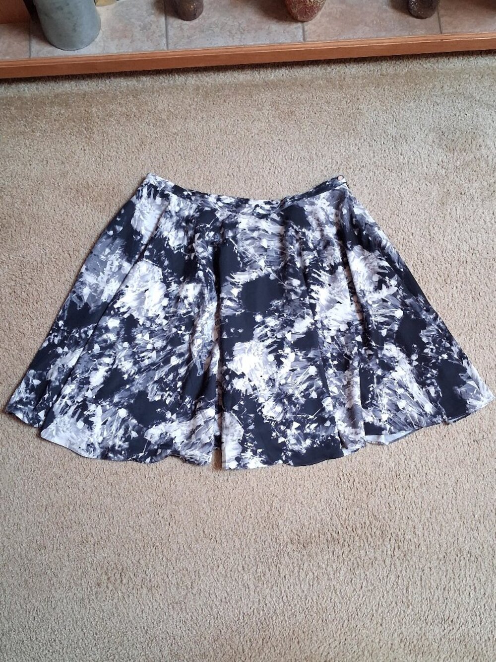 BEA & DOT by MODCLOTH Black/White Abstract Circle Skirt sz 4X